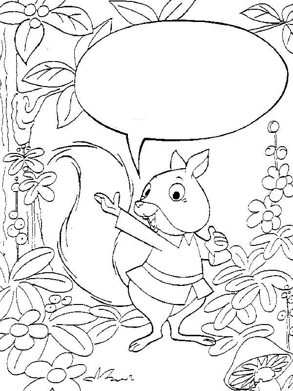 Plansa de colorat cu Veverita 8 13